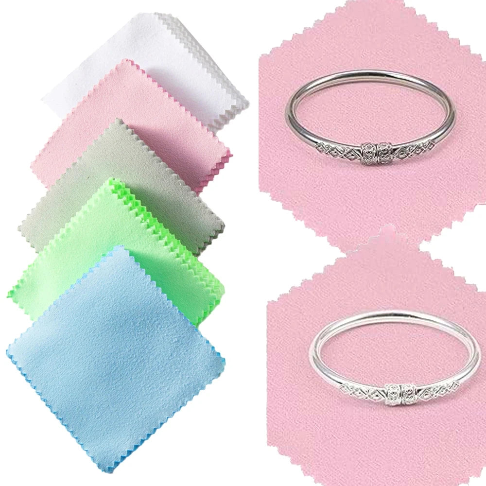 10/50Pc Silver Polish Cleaner Cloth Soft Clean Napkins Wipes for Silverware Gold Jewelry Tool Equipment Making Supplies Handmade