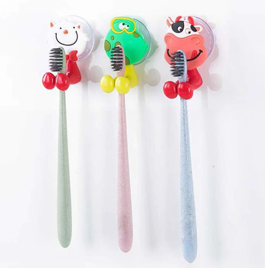 Hot Sale Wall Mounted Heavy Duty Suction Cup Antibacterial Toothbrush Holder Hooks Set Toothpaste Suction Cup Holder